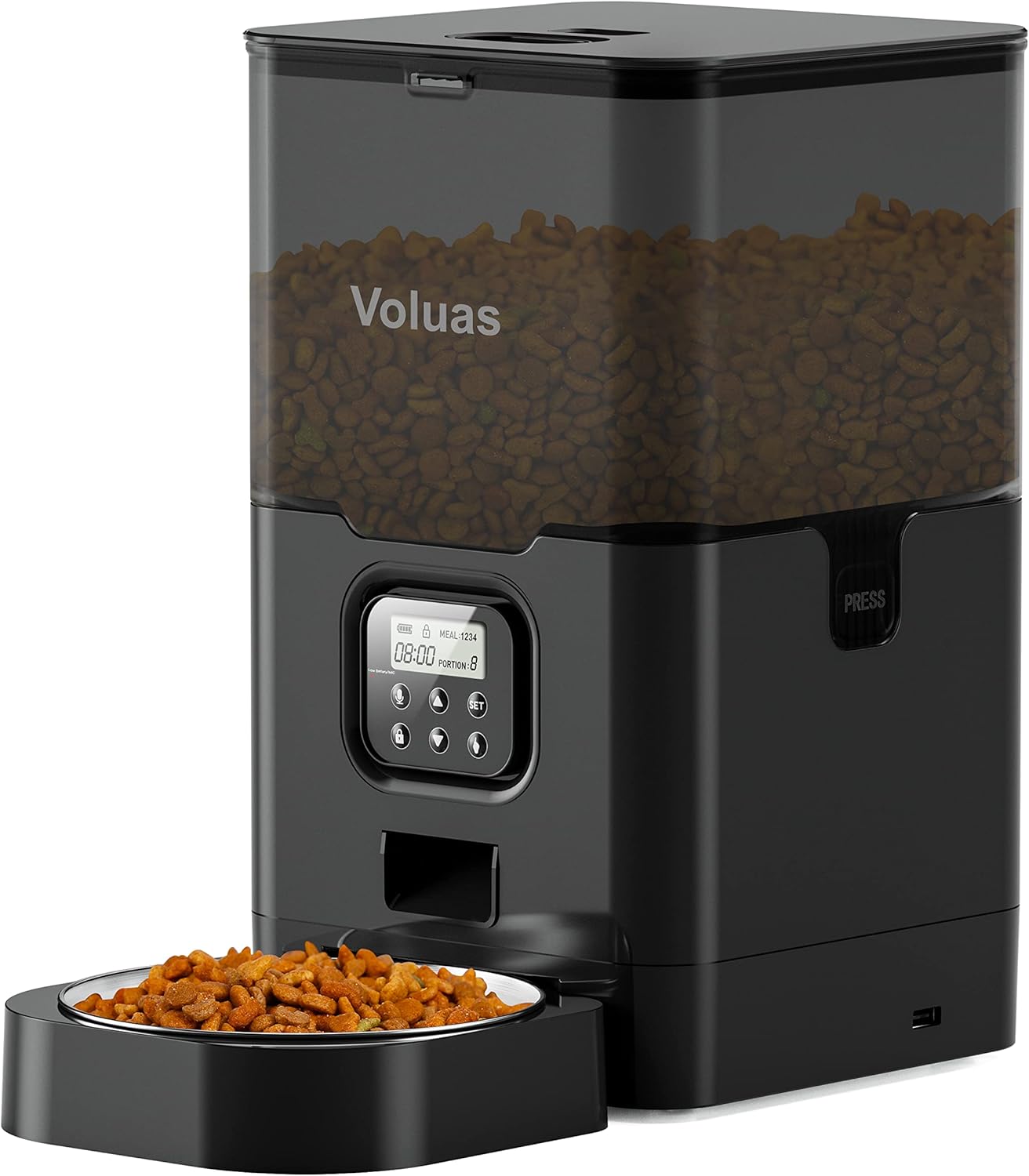 Automatic Cat Feeders - Timed Pet Feeder for Cats and Dogs with Dry Food Dispenser, Desiccant Bag, Programmable Portion Control, 4 Daily Meals, 10s Voice Recorder