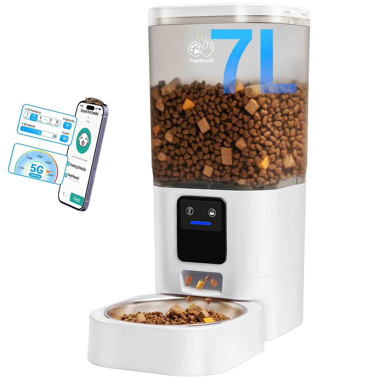 2-White5G WiFi Pet Feeder