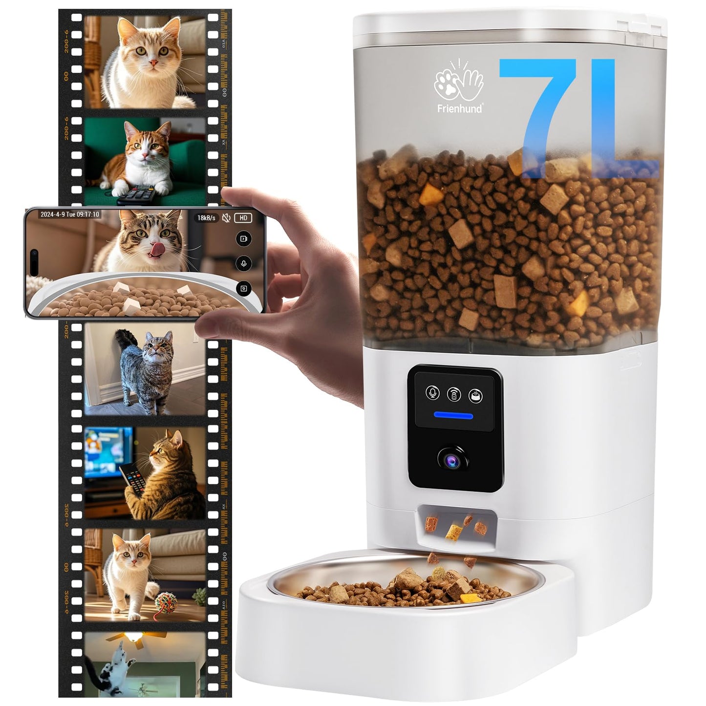 1-WhitePet Feeder with Camera