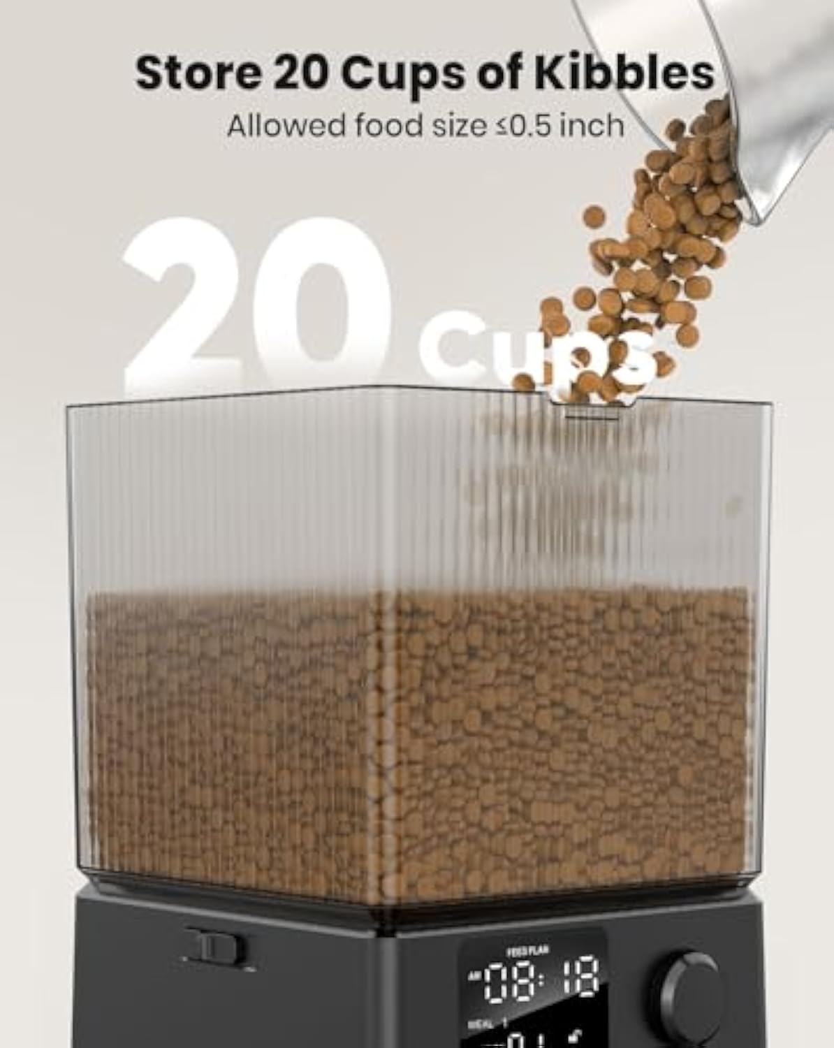 Automatic Cat Feeder for 2 Cats,  Automatic Cat Food Dispenser for Small Pets Indoor, Timed Cat Feeder for Dry Food