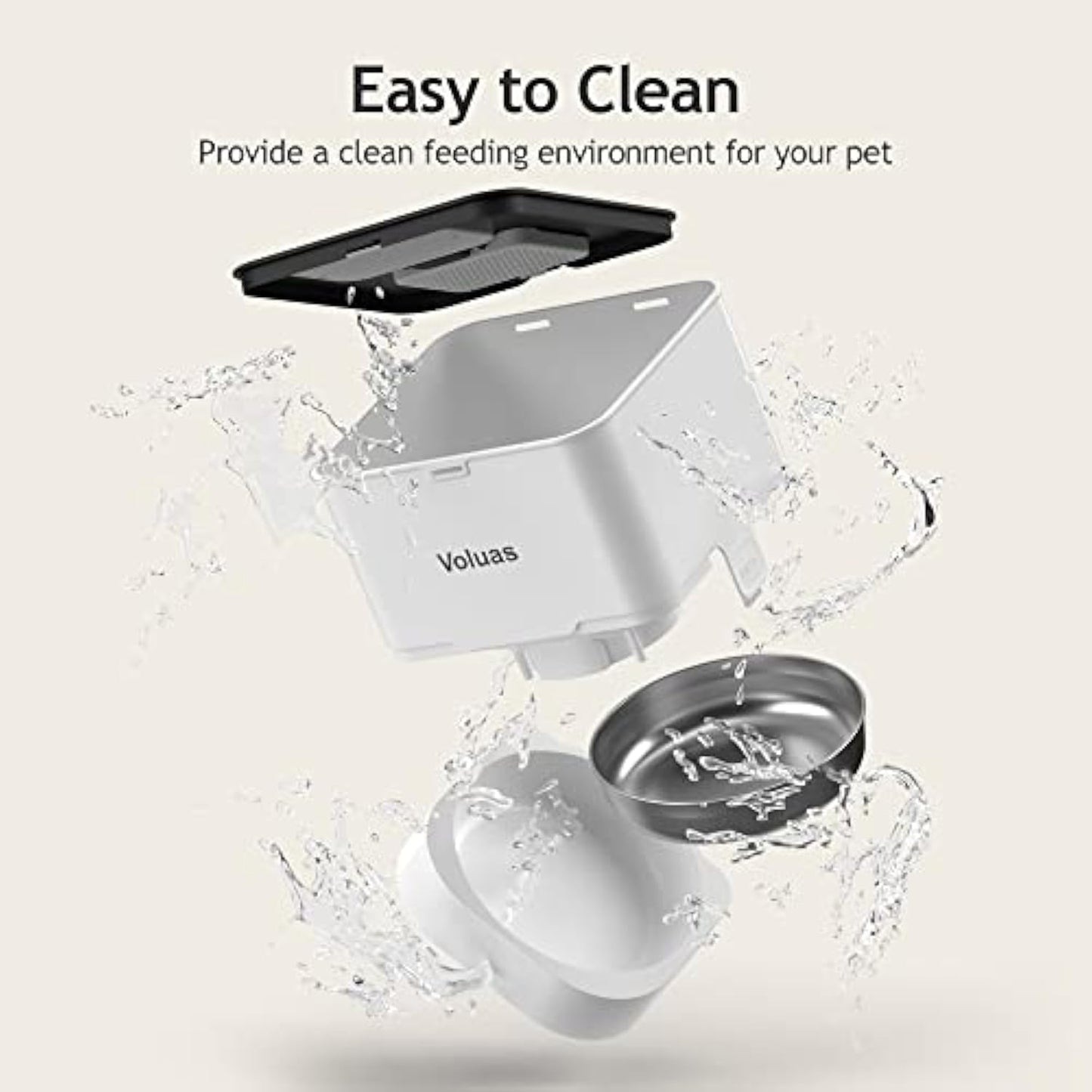 Automatic Cat Feeders - Timed Pet Feeder for Cats and Dogs with Dry Food Dispenser, Desiccant Bag, Programmable Portion Control, 4 Daily Meals, 10s Voice Recorder