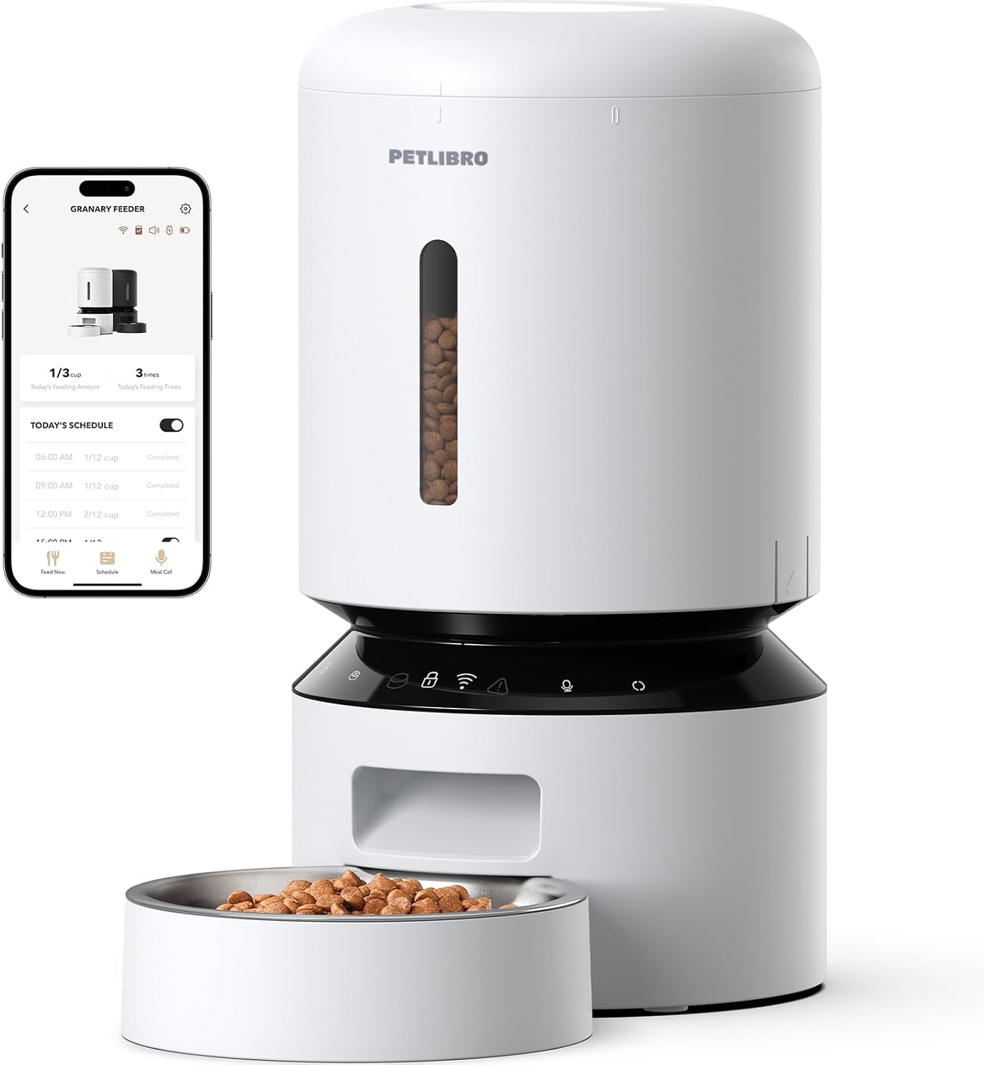 Automatic Cat Feeder, 5G WiFi Automatic Dog Feeder with Freshness Preservation,  Timed Cat Feeder with Low Food Sensor, Up to 10 Meals Per Day, Granary Pet Feeder for Cats