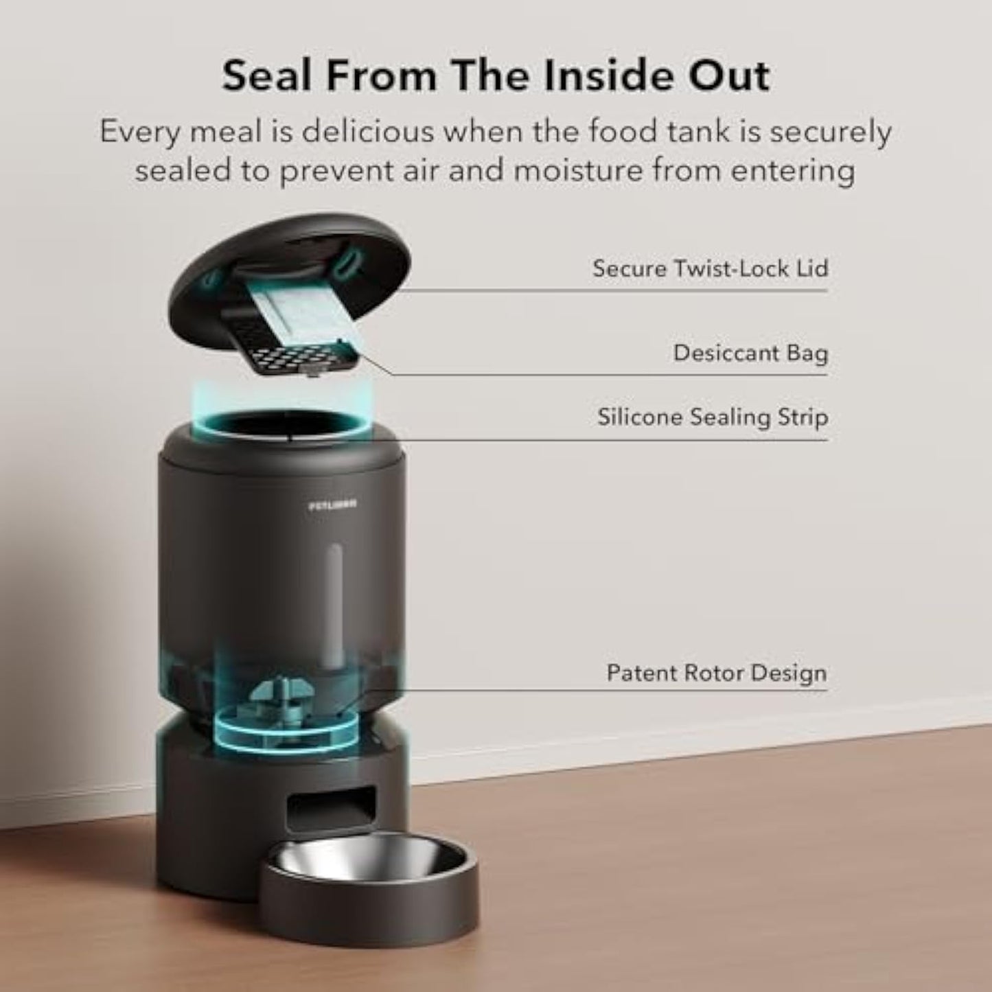 Automatic Cat Feeder, 5G WiFi Automatic Dog Feeder with Freshness Preservation,  Timed Cat Feeder with Low Food Sensor, Up to 10 Meals Per Day, Granary Pet Feeder for Cats