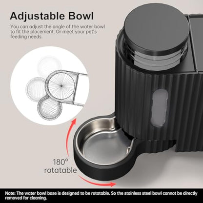 Pet Automatic Gravity Cat Food Feeder and Water Dispenser Stainless Steel Two-in-One Set Large Capacity Dispenser for Pets Dogs, Puppies, Kittens
