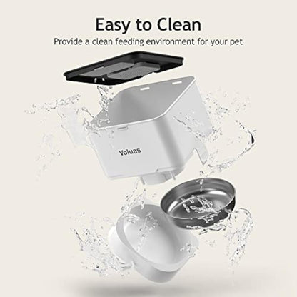 Automatic Cat Feeders - Timed Pet Feeder for Cats and Dogs with Dry Food Dispenser, Desiccant Bag, Programmable Portion Control, 4 Daily Meals, 10s Voice Recorder